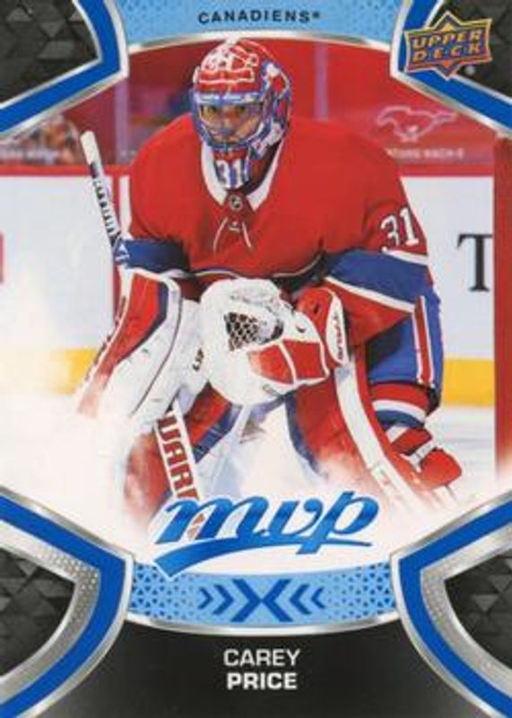 Carey Price 2021 Upper Deck MVP #202 Blue RAW