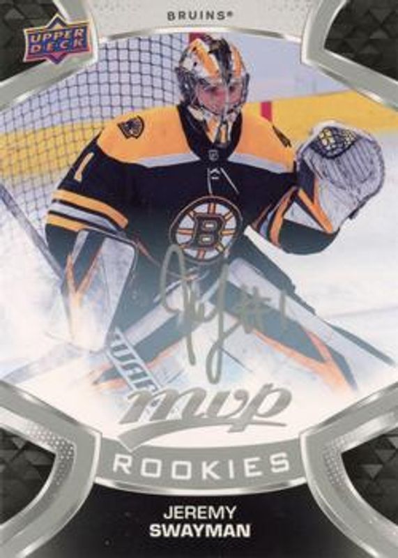 Jeremy Swayman 2021 Upper Deck MVP #235 Silver Script Rookie RAW