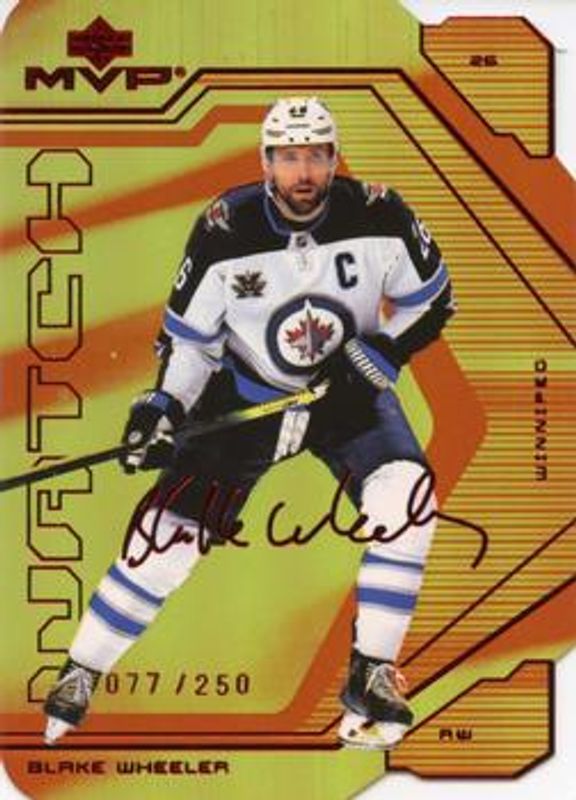 Blake Wheeler 2021 Upper Deck MVP #51 Colors & Contours /250 RAW