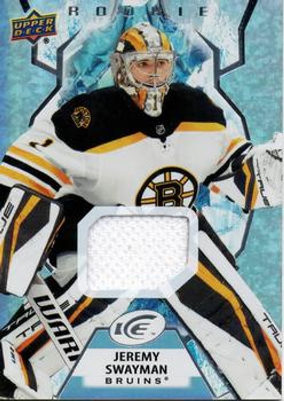 Jeremy Swayman 2021 Upper Deck Ice #141 Jersey Rookie RAW