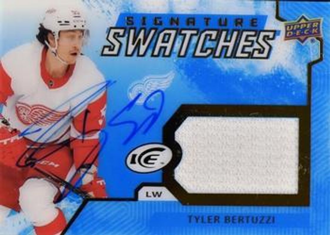 Tyler Bertuzzi 2021 Upper Deck Ice #SS-TB Signatures Swatches RAW
