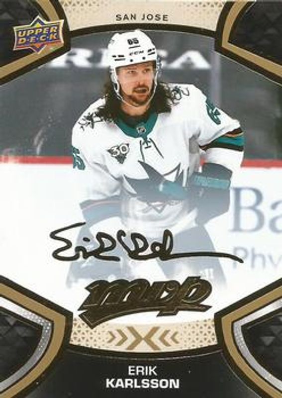 Erik Karlsson 2021 Upper Deck MVP #65 Gold Script RAW