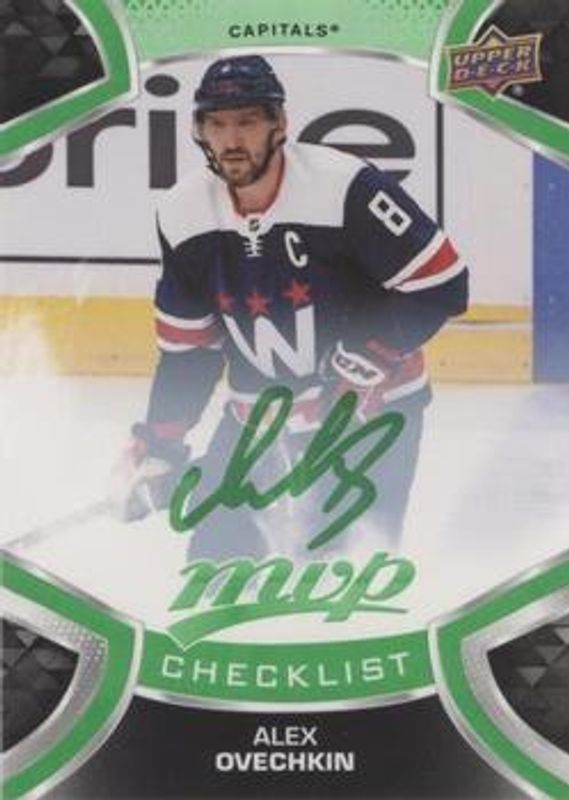 Alexander Ovechkin 2021 Upper Deck MVP #100 Green Script RAW