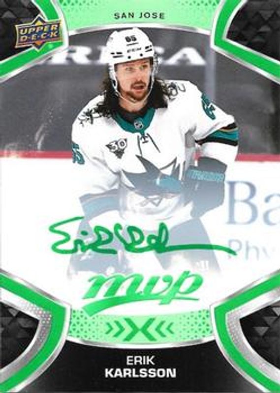 Erik Karlsson 2021 Upper Deck MVP #65 Green Script RAW