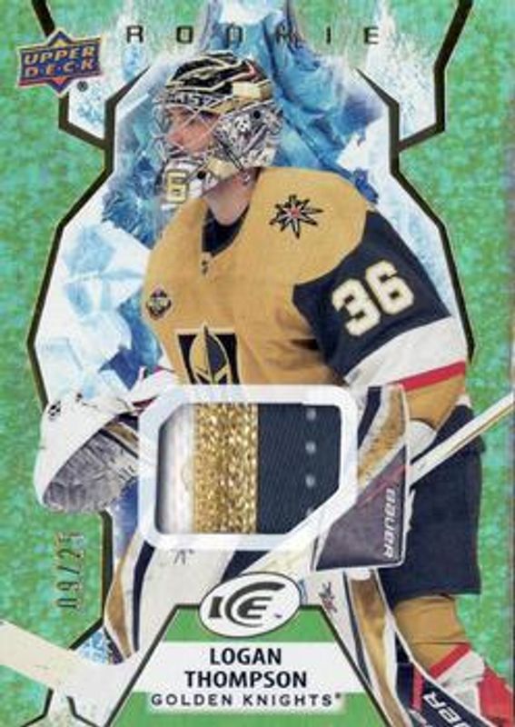 Logan Thompson 2021 Upper Deck Ice #131 Gold Patch /25 Rookie RAW