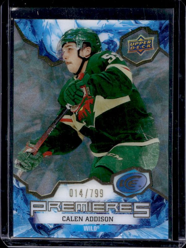 Calen Addison 2021 Upper Deck Ice #215 Green /799 Rookie RAW