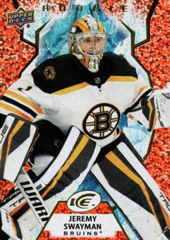 Jeremy Swayman 2021 Upper Deck Ice #141 Orange Rookie RAW