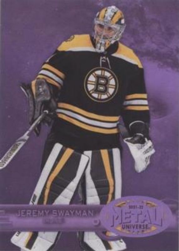 Jeremy Swayman 2021 Metal Universe #R-5 1997 Retro Rookies - Purple Spectrum /199 RAW