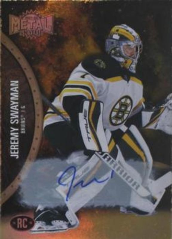 Jeremy Swayman 2021 Metal Universe #170 Autographs Gold /1 Rookie RAW