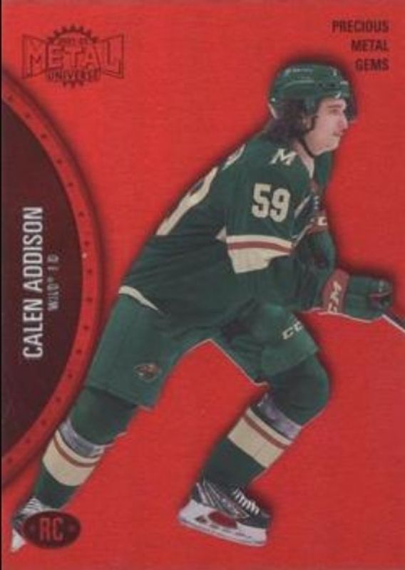 Calen Addison 2021 Metal Universe #162 Precious Metal Gems Red /100 Rookie RAW