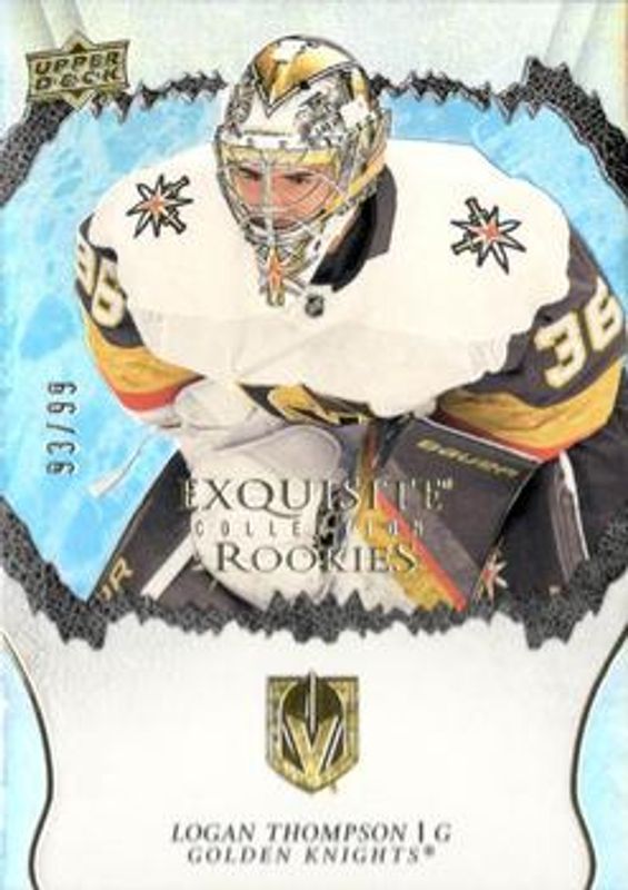 Logan Thompson 2021 Upper Deck Ice #R-7 Exquisite Collection Rookies - Blue /99 RAW