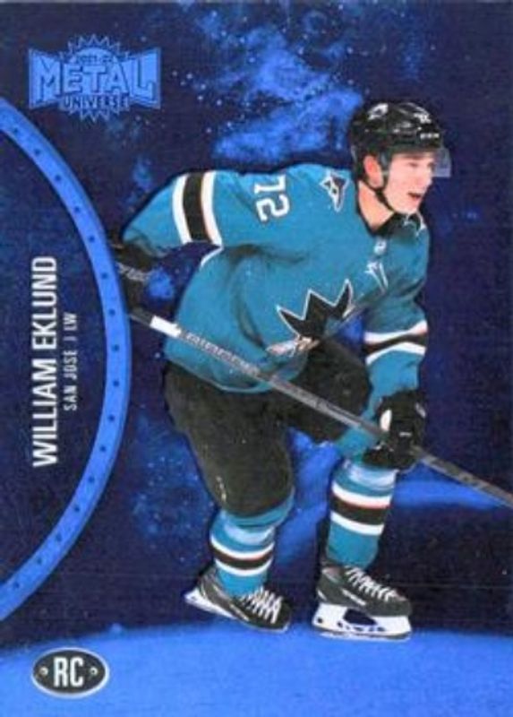 William Eklund 2021 Metal Universe #165 Blue Spectrum Rookie RAW