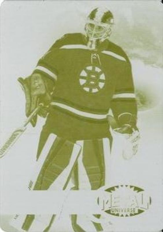 Jeremy Swayman 2021 Metal Universe #R-5 1997 Retro Rookies - Printing Plates Yellow /1 RAW
