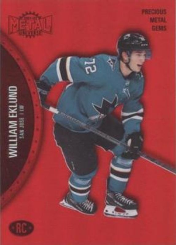 William Eklund 2021 Metal Universe #165 Precious Metal Gems Red /100 Rookie RAW