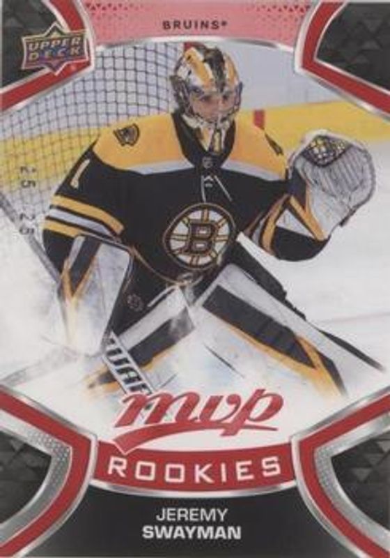 Jeremy Swayman 2021 Upper Deck MVP #235 Pack War Leaderboard Achievement - Red Rookie RAW