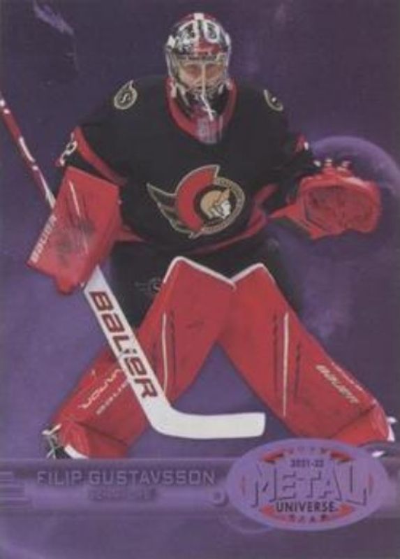 Filip Gustavsson 2021 Metal Universe #R-13 1997 Retro Rookies - Purple Spectrum /199 RAW