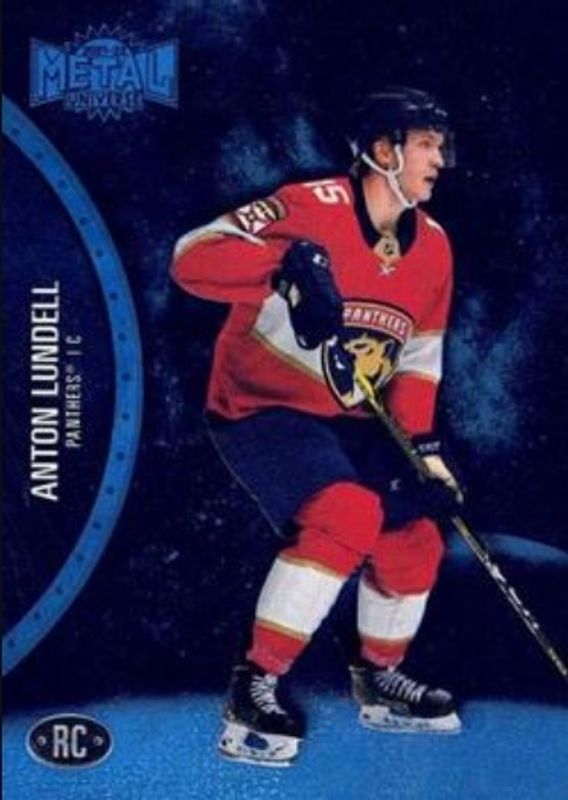 Anton Lundell 2021 Metal Universe #187 Blue Spectrum Rookie RAW