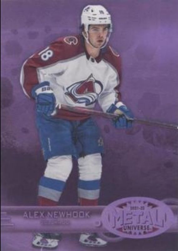 Alex Newhook 2021 Metal Universe #R-20 1997 Retro Rookies - Purple Spectrum /199 RAW