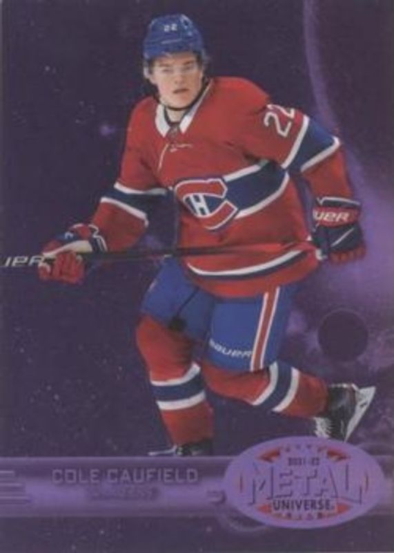 Cole Caufield 2021 Metal Universe #R-1 1997 Retro Rookies - Purple Spectrum /199 RAW