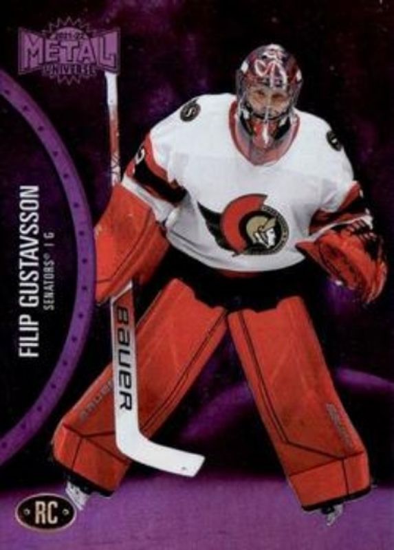 Filip Gustavsson 2021 Metal Universe #159 Purple Spectrum /199 Rookie RAW