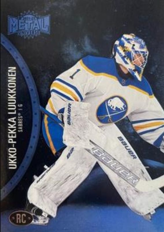 Ukko-Pekka Luukkonen 2021 Metal Universe #158 Blue Spectrum Rookie RAW