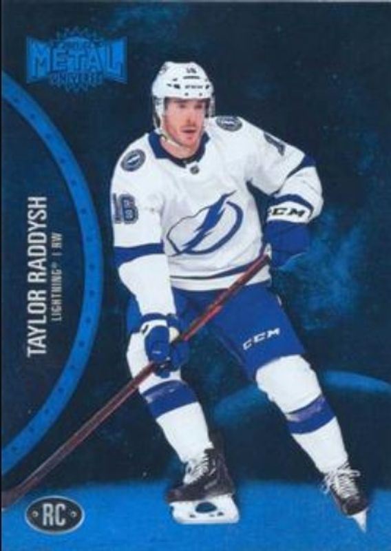 Taylor Raddysh 2021 Metal Universe #169 Blue Spectrum Rookie RAW