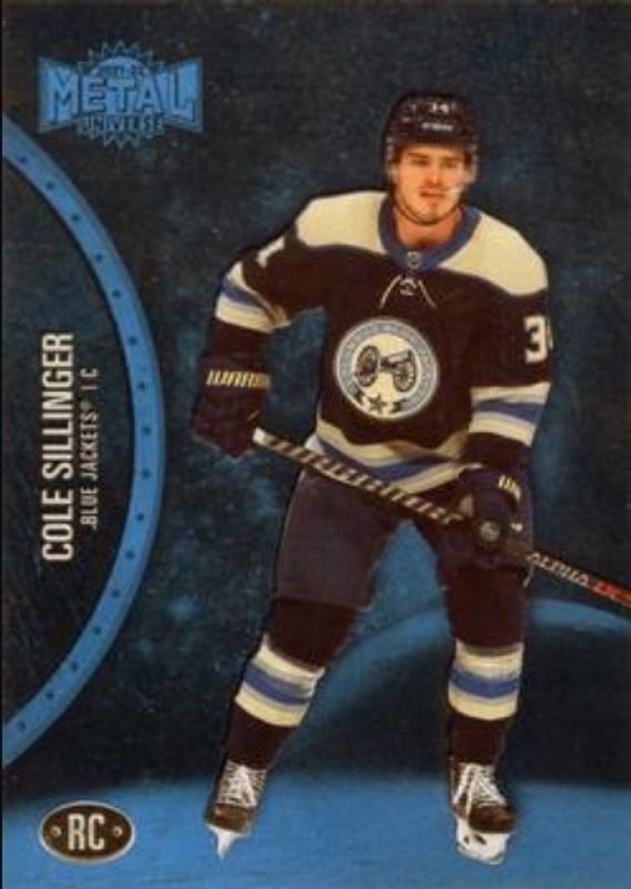 Cole Sillinger 2021 Metal Universe #161 Blue Spectrum Rookie RAW