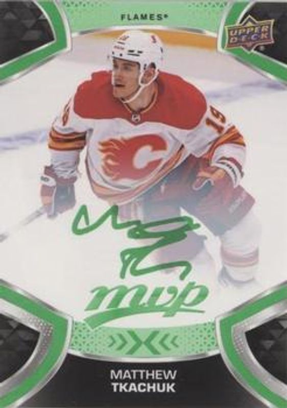 Matthew Tkachuk 2021 Upper Deck MVP #19 Green Script RAW