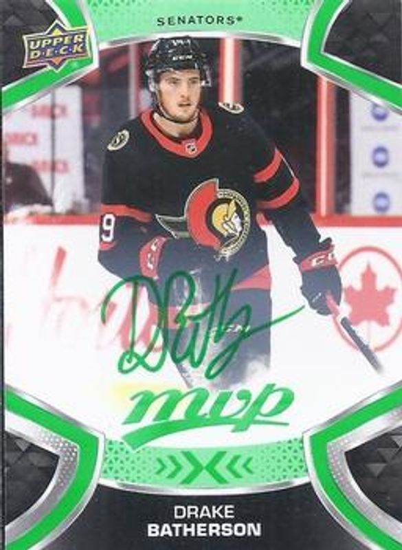 Drake Batherson 2021 Upper Deck MVP #126 Green Script RAW