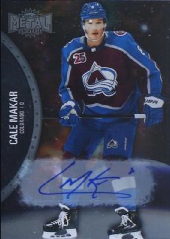 Cale Makar 2021 Metal Universe #45 Autographs Silver /299 RAW