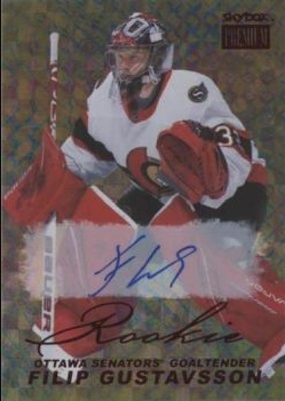 Filip Gustavsson 2021 Metal Universe #PP-27 Skybox Premium Prospects 1998 Retro Autographs Rookie RAW
