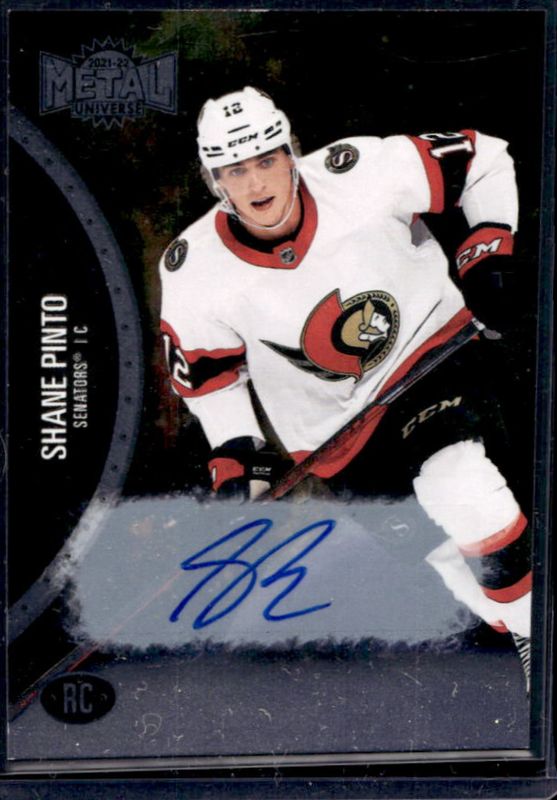 Shane Pinto 2021 Metal Universe #157 Autographs Silver /299 Rookie RAW