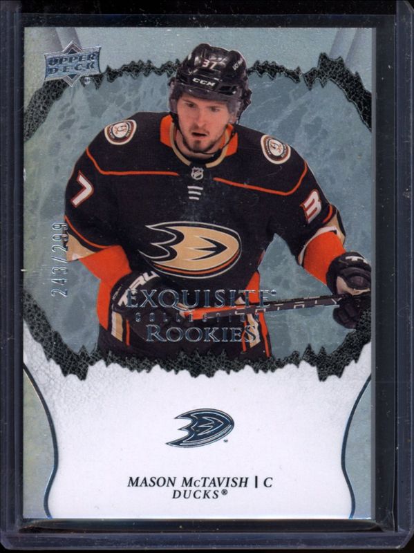 Mason McTavish 2021 Upper Deck Ice #R-44 Exquisite Collection Rookies /299 RAW