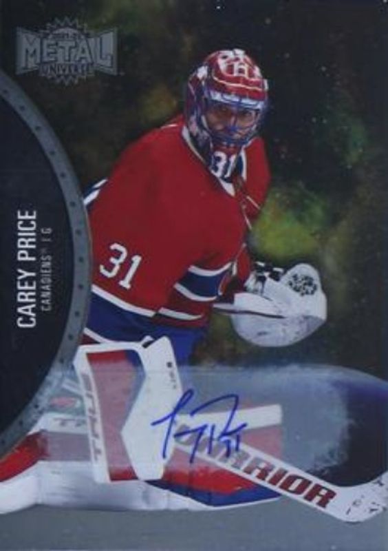 Carey Price 2021 Metal Universe #60 Autographs Silver /299 RAW