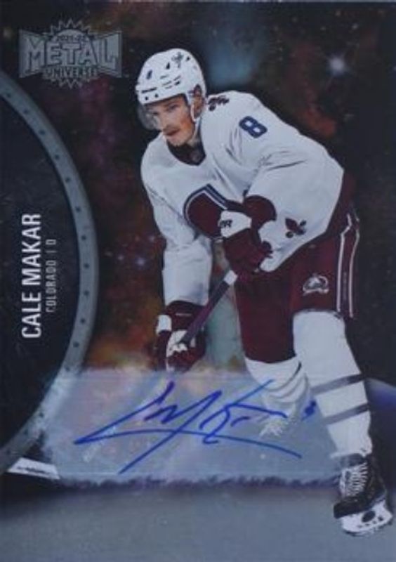 Cale Makar 2021 Metal Universe #112 Autographs Silver /299 RAW