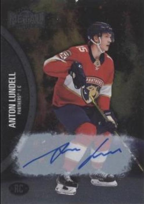 Anton Lundell 2021 Metal Universe #187 Autographs Silver /299 Rookie RAW
