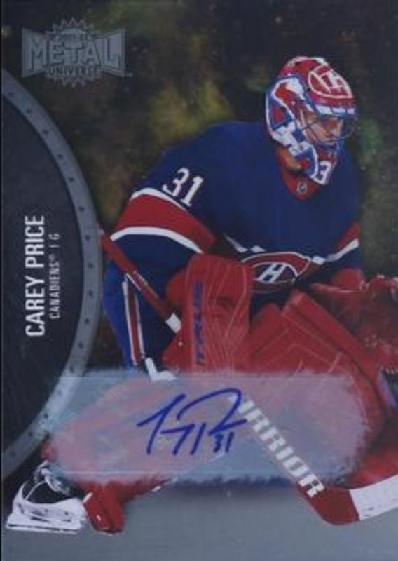 Carey Price 2021 Metal Universe #145 Autographs Silver /299 RAW