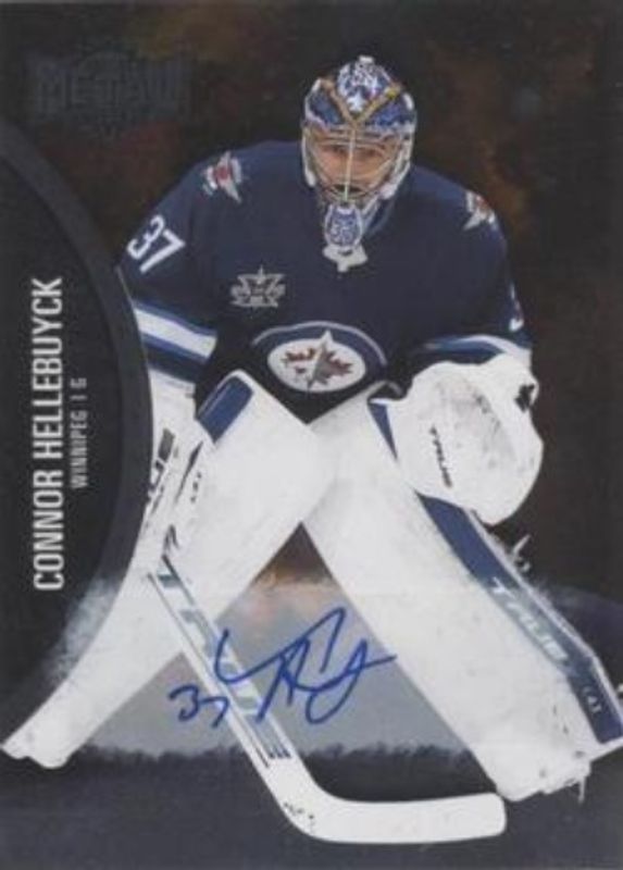 Connor Hellebuyck 2021 Metal Universe #85 Autographs Silver /299 RAW