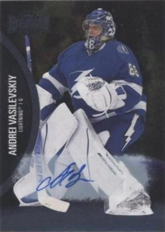Andrei Vasilevskiy 2021 Metal Universe #40 Autographs Silver /299 RAW