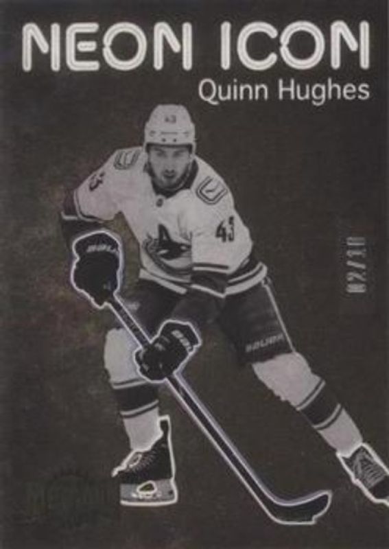 Quinn Hughes 2021 Metal Universe #NI-3 Neon Icon Gold /10 RAW