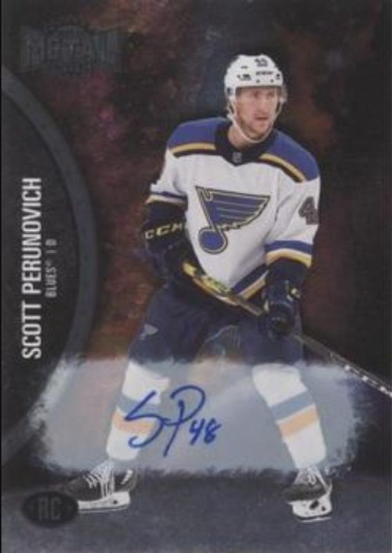 Scott Perunovich 2021 Metal Universe #171 Autographs Silver /299 Rookie RAW
