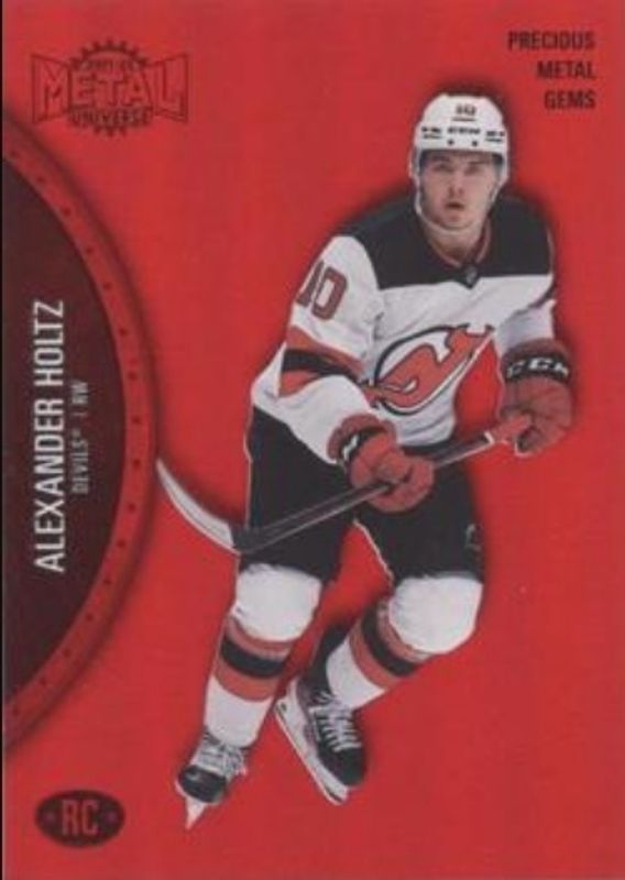Alexander Holtz 2021 Metal Universe #191 Precious Metal Gems Red /100 Rookie RAW