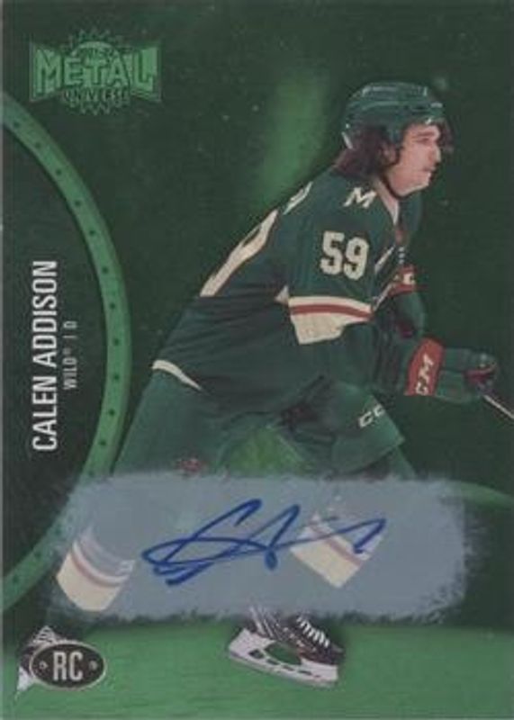 Calen Addison 2021 Metal Universe #162 Autographs Green /10 Rookie RAW