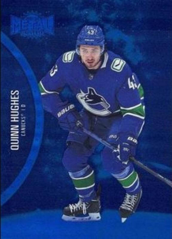 Quinn Hughes 2021 Metal Universe #49 Blue Spectrum RAW