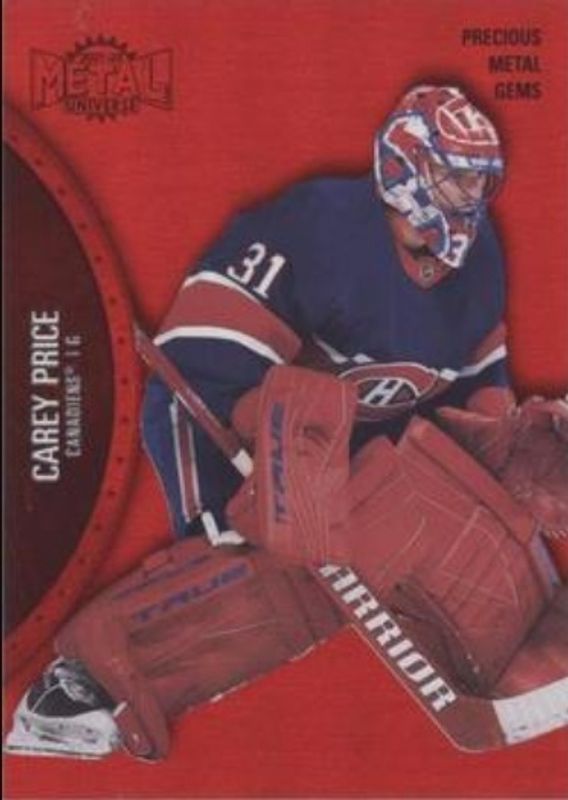 Carey Price 2021 Metal Universe #145 Precious Metal Gems Red /100 RAW