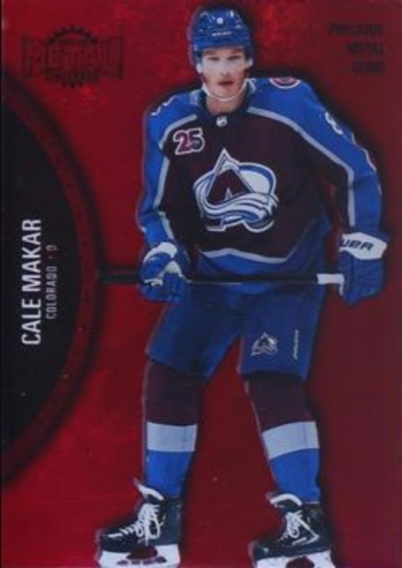 Cale Makar 2021 Metal Universe #45 Precious Metal Gems Red /100 RAW