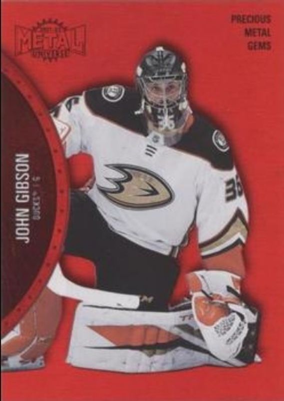 John Gibson 2021 Metal Universe #4 Precious Metal Gems Red /100 RAW