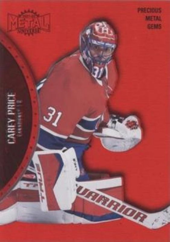 Carey Price 2021 Metal Universe #60 Precious Metal Gems Red /100 RAW