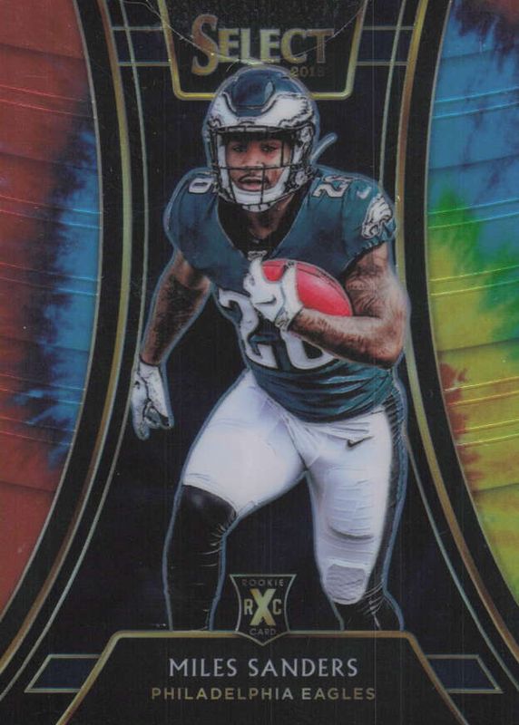 Miles Sanders 2018 Select #307 XRC Prizm - Tie-Dye /25 RAW