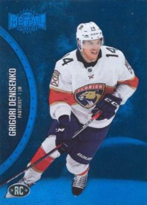 Grigori Denisenko 2021 Metal Universe #153 Blue Spectrum Rookie RAW